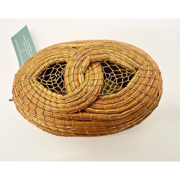 Brazilian Vegetable Gold Infinity Design‎ Coin Purse Vegan 4.5" NWT - Picture 2 of 5